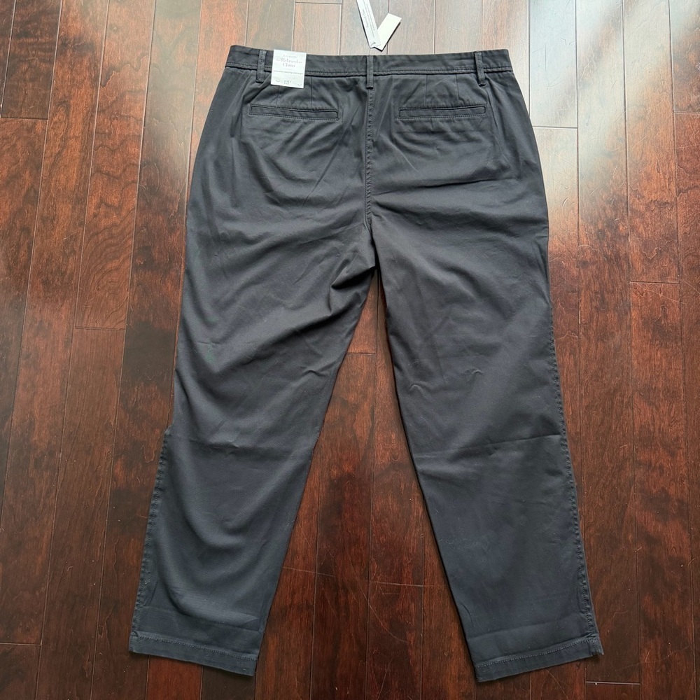 Talbots NWT Women’s Slacks Pants Size 12P Chino Relaxed Ankle Length Black Work - Picture 5 of 9